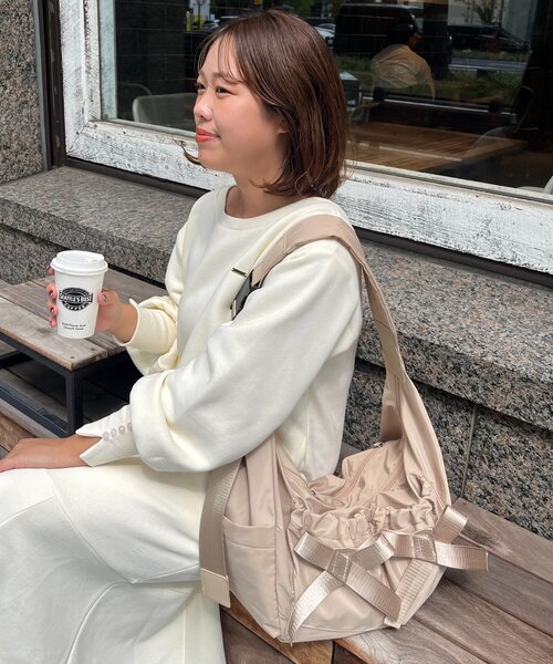 SAPON】撥水リボンナイロンショルダーバッグ（ショルダーバッグ