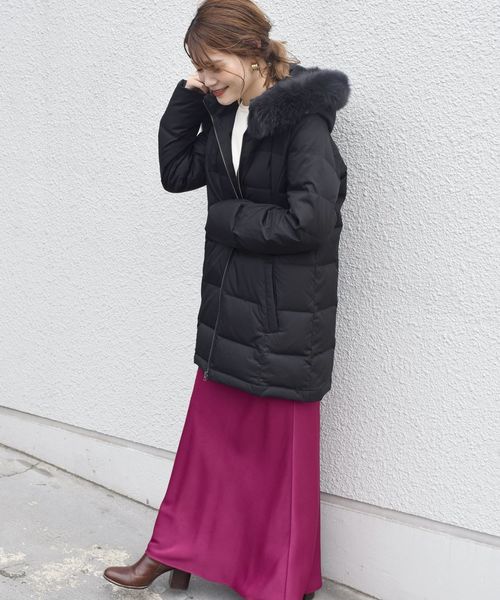 SHIPS（シップス）の「ファーフードミドルダウン◇（ダウンジャケット