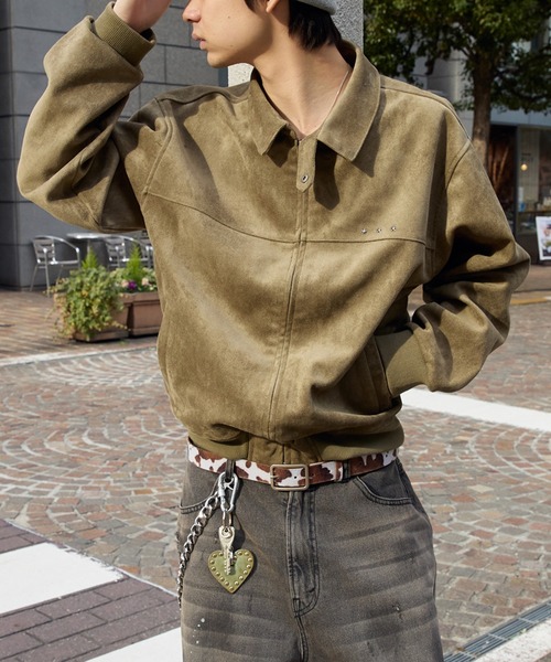 セール】FAKE SUEDE CROPPED JACKET／フェイクスウェードクロップド