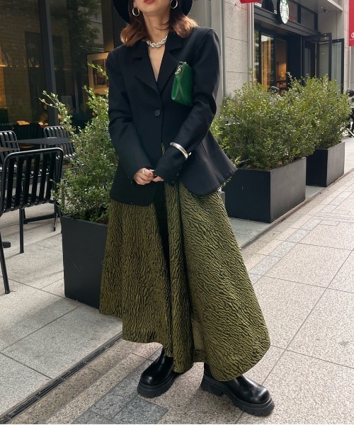 Ameri（アメリ）の「WAIST SHAPE FLARE JACKET（テーラードジャケット