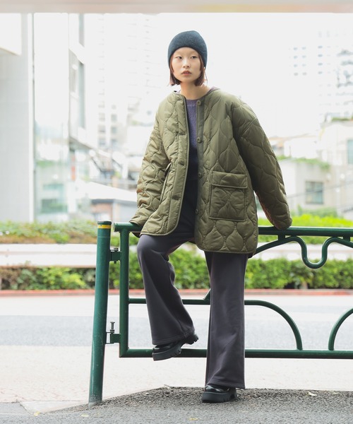 Ray BEAMS（レイビームス）の「キルティング ノーカラー ブルゾン