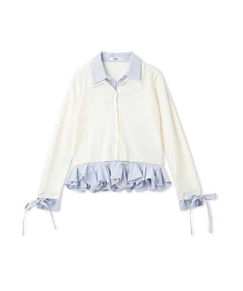 シャツドッキングヘムボリュームニットプルオーバー（ニット/セーター