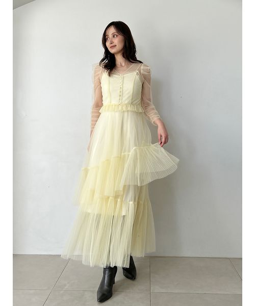 Sustainableティアードチュールドレス（ドレス）｜SNIDEL（スナイデル