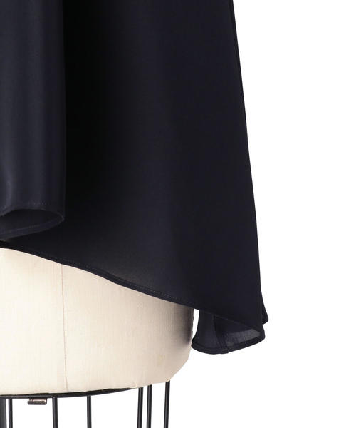 Drawer（ドゥロワー）の「Drawer シルクネイビーギャザーブラウス