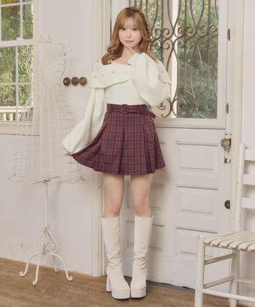 セール】【8周年記念アイテム】ビジューリボンニットトップス