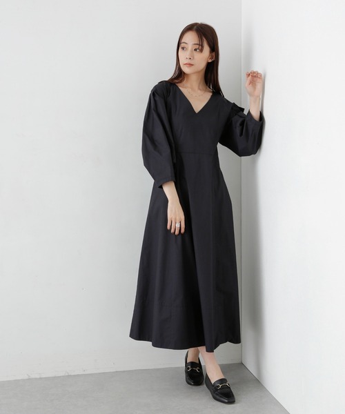 ZOZO限定】Vネックタックスリーブワンピース（ワンピース）｜NANO