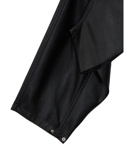 ROUND SHORT SYNTHETIC LEATHER JACKET（その他アウター）｜Ameri