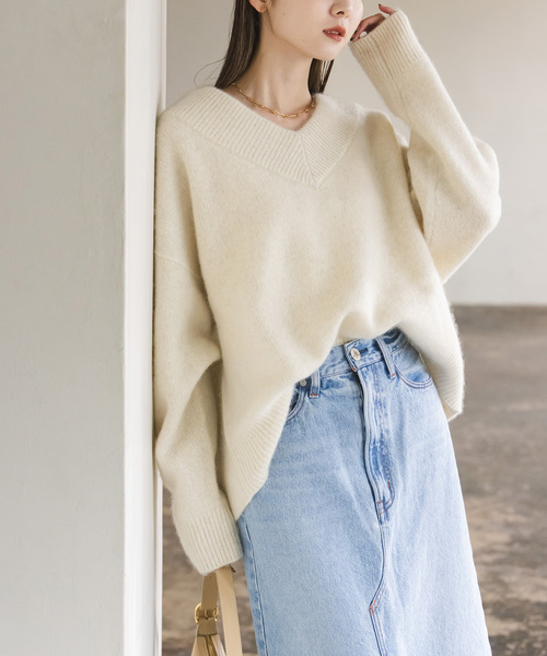 Noble（ノーブル）の「《追加》YAKワイドVネックニット（ニット