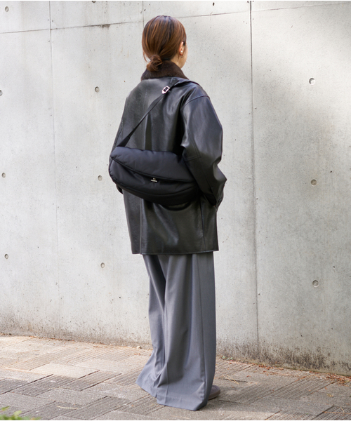 追加》ウォッシャブルフェイクレザーファー襟付カバーオール（その他