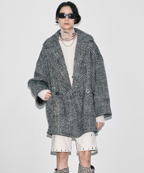 ビッグヘリンボーンミドルコート【MAISON SPECIAL/メゾンスペシャル