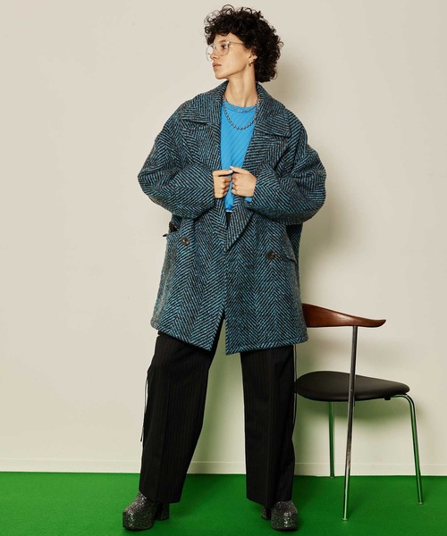 ビッグヘリンボーンミドルコート【MAISON SPECIAL/メゾンスペシャル