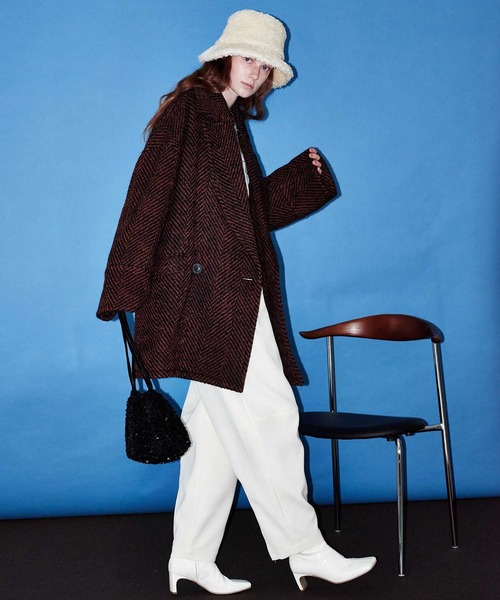 ビッグヘリンボーンミドルコート【MAISON SPECIAL/メゾンスペシャル