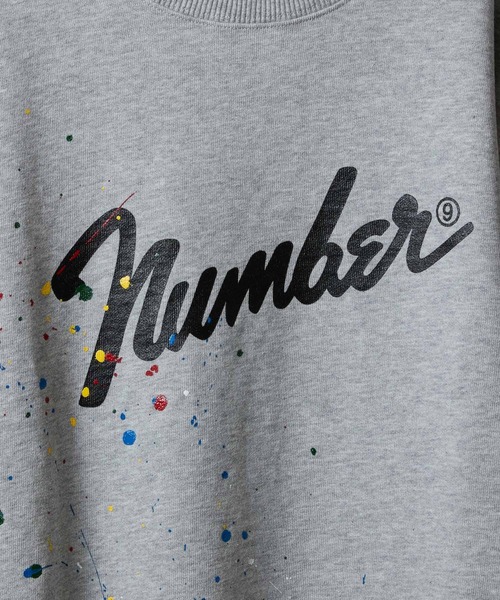 HAND PAINTED Number⑨ PRINTED CLASSIC CREWNECK SWEATSHIRT / ハンド