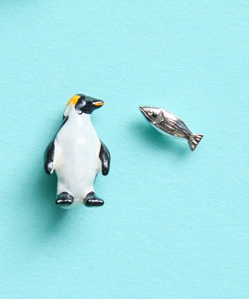 gargle ガーグル：アニマルシリーズ 親子ペンギン ピアス（ピアス（両