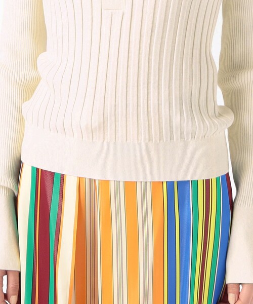 caban（キャバン）の「□コットンカシミヤリブ ポロカラープルオーバー