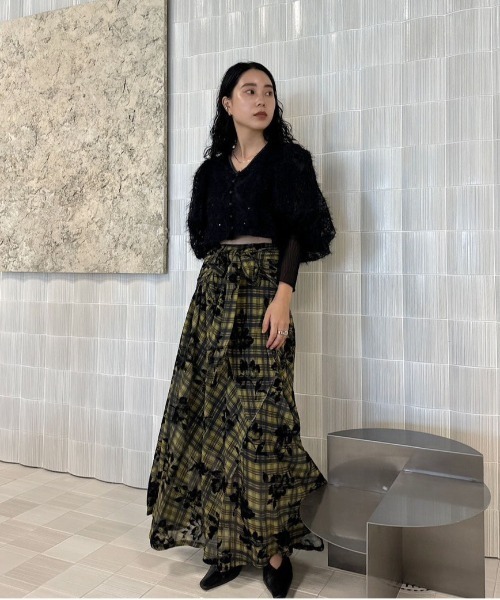 Ameri（アメリ）の「FLOCKY FLOWER TWIST SKIRT（スカート）」 - WEAR