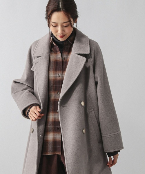 セール】軽やかストレッチ襟2WAYコート/499666（チェスターコート