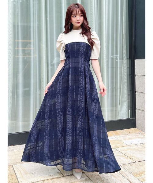 RESEXXY（リゼクシー）の「チェックレイヤードフレアワンピース