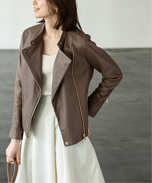 セール】《追加4》ソフトラムレザーライダースブルゾン◇（ライダース