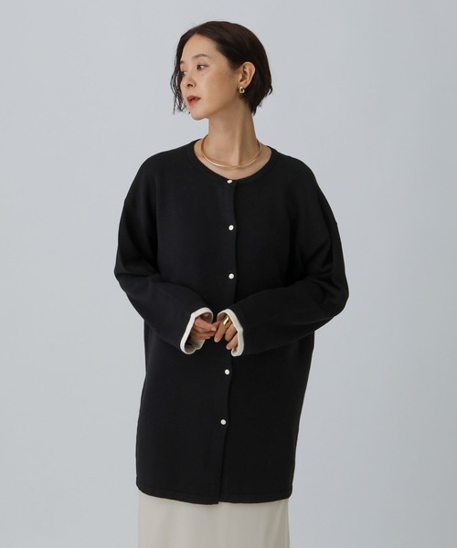 セール】12ゲージレイヤード風カーディガンチュニック 577857