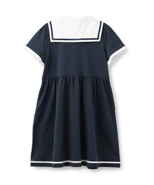 バレエ】セーラーカラーギンガムチェック前開きワンピース（ワンピース