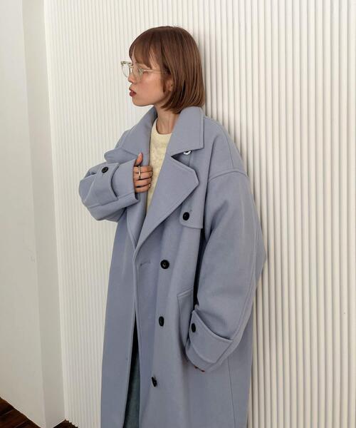 セール】『2サイズ展開』コクーンロングコート（ステンカラーコート