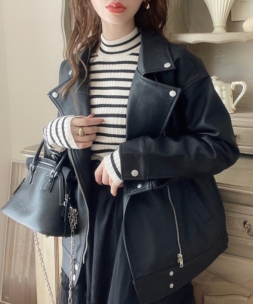 セール】【累計販売枚数2万枚突破！】フェイクレザーライダース