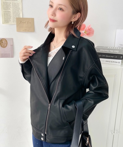 セール】【累計販売枚数2万枚突破！】フェイクレザーライダース