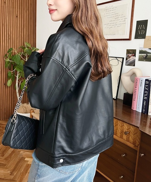 セール】【累計販売枚数2万枚突破！】フェイクレザーライダース