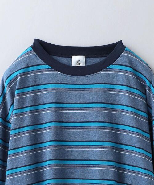 6（ロク）の「＜6(ROKU)＞コットン ボーダー ロングスリーブTシャツ