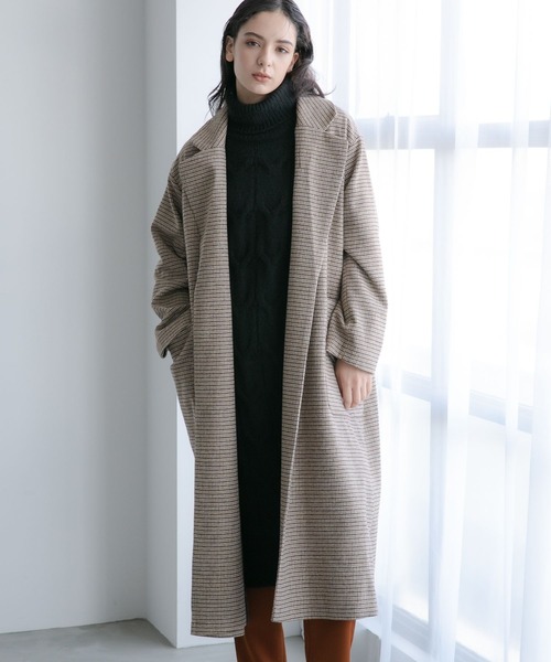 LAKOLE（ラコレ）の「ガンクラブチェックオーバーサイズコート