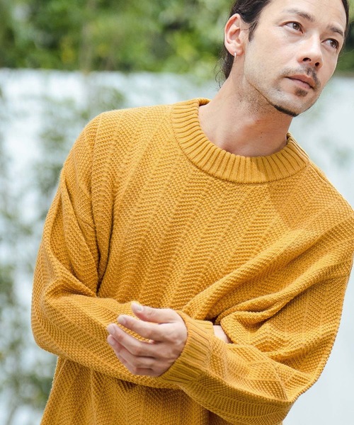 セール】mn2988-Stripe Jacquard Mockneck Knit Pullover ニットプル