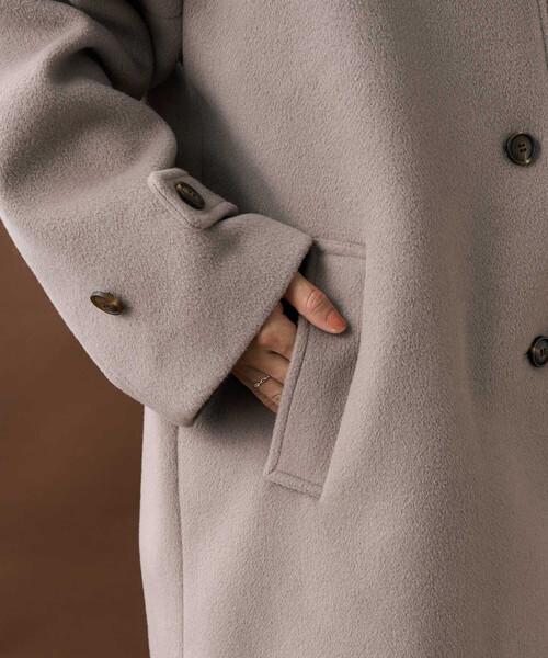 セール】ビーバーミドルコート/ミドル丈 ステンカラーコート（ステン