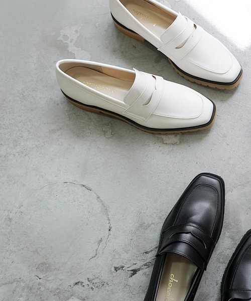 晴雨兼用 スクエアトゥ タンクローファー レイン【日本製