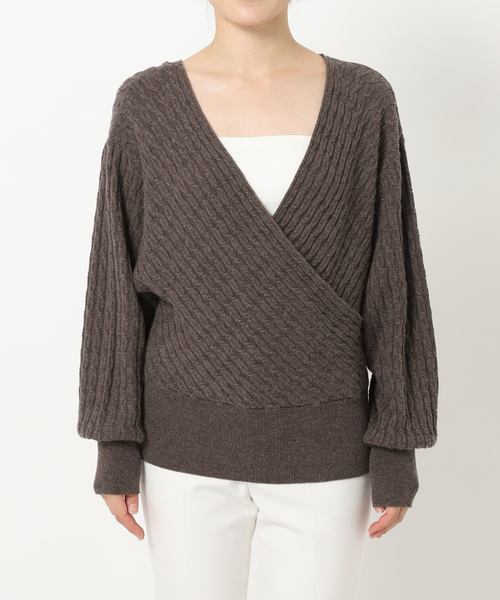 Noble（ノーブル）の「2WAY ケーブルカシュクールニット（ニット