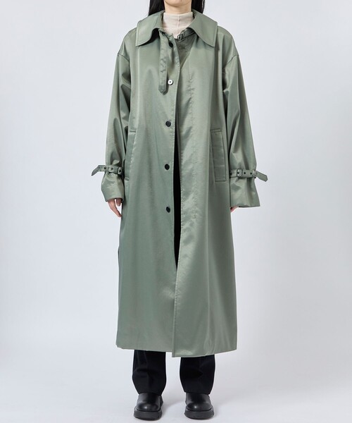 08sircus/08サーカス】Satin padded long coat/サテンパデッドロング