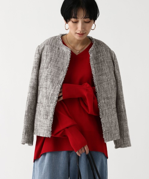 セール】≪入卒/セレモニー/通勤≫ツイードクルージャケット/602138