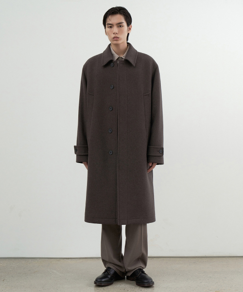 セール】ウールブレンドオーバーサイズロングポケットバルマカンコート