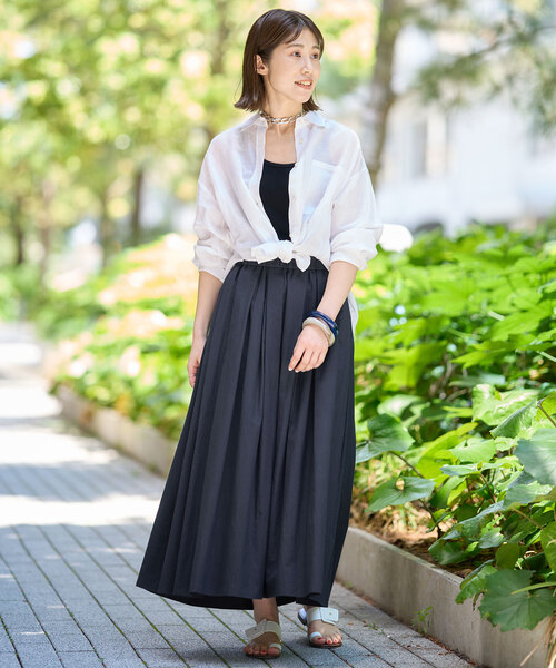 IENA（イエナ）の「ワッシャーコットンランダムタックスカート