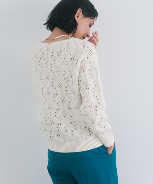 ANAYI（アナイ）の「ウールカシミヤレースケーブル プルオーバー