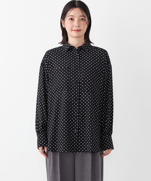 セール】SHIPS Colors:〈手洗い可能〉シアー ドット シャツ（シャツ