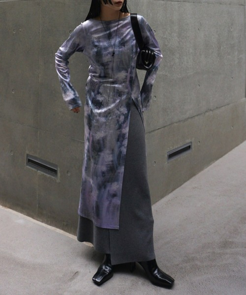 UND LANDSCAPE PRINT LONG TOP（Tシャツ/カットソー）｜Ameri（アメリ