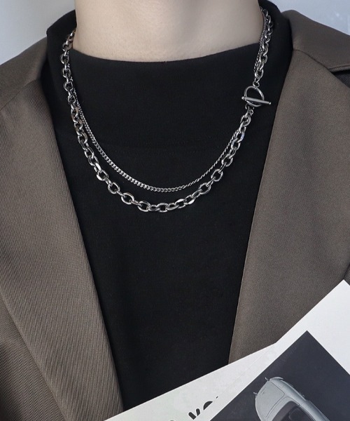 セール】【累計販売数1万本突破】シルバー2連チェーンネックレス