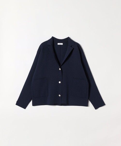 SHIPS any:〈手洗い可能〉テーラード ニット カーディガン ジャケット