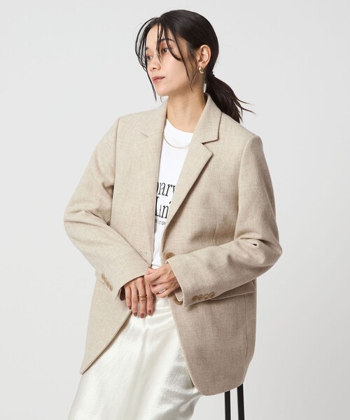 セール】［size SHORTあり］ウーリー テーラード ジャケット