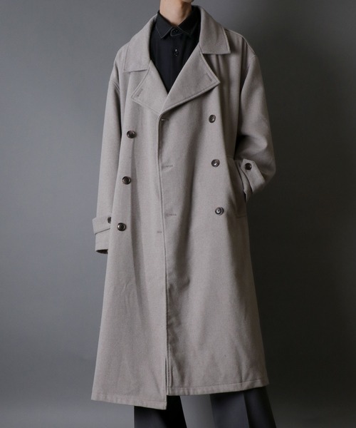 セール】【別注】over size wool trench coat/オーバーサイズ ウール