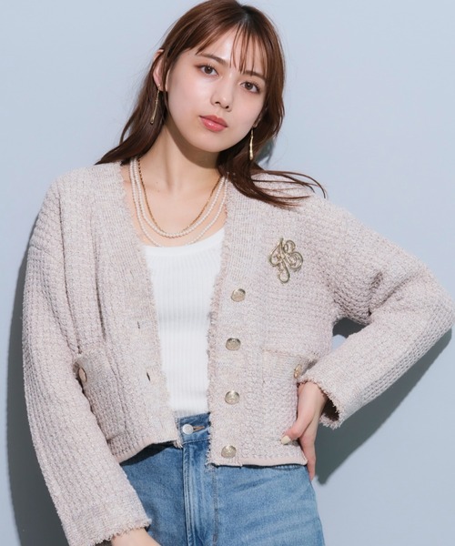 Mystrada（マイストラーダ）の「ツイードラメカーディガン（ニット