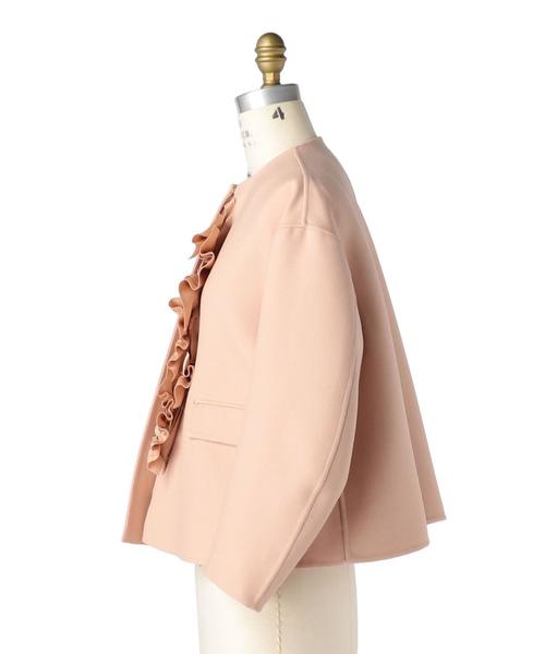 Drawer（ドゥロワー）の「Drawer ケヌキノーカラーフリルジャケット