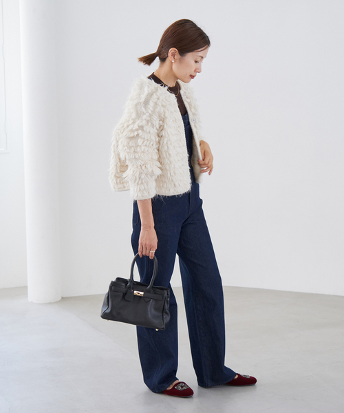 IENA（イエナ）の「スーリーアルパカ混シャギーニットジャケット