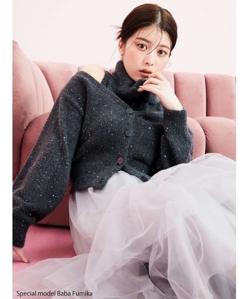 SNIDEL（スナイデル）の「ノースリスパンコールニットプルオーバー